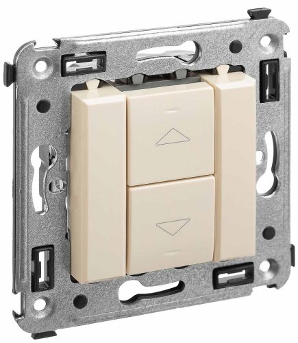 Выключатель жалюзи без фиксации без рамки DKC Avanti 2-кл. ванильная дымка картинка